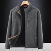 Mens Fleece Jacket Winter Thick Warm Stand Collar Outdoor Casual Zipper Front Loose Fit