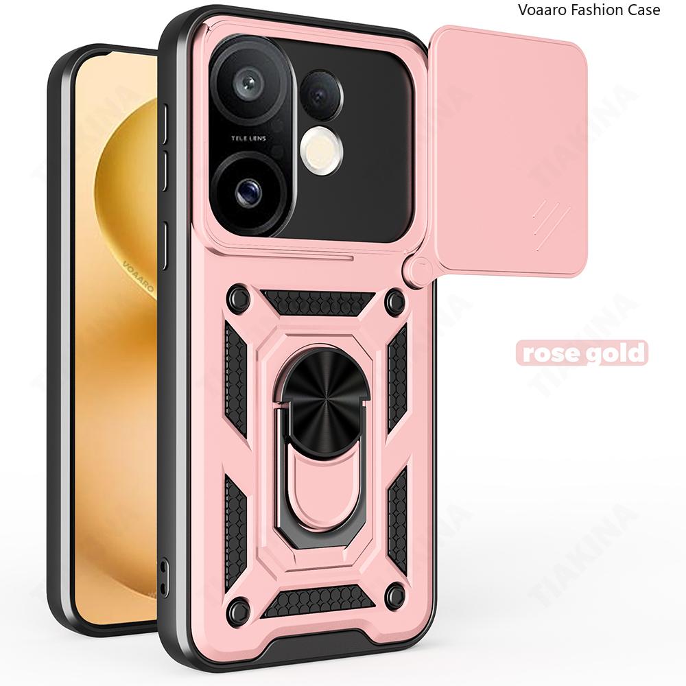 Slide Lens Armor Funda for Vivo X200 FE 5G V2503 Case for Vivo S30 Pro Mini 5G V2465A Case Magnetic Ring Stand Holder Cover Capa