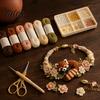 Fournitures pour la fabrication de bracelets Kit Animal Tissé DIY, Kit Fait Main Renard Chat Cerf Oiseau Loisirs Créatifs, Ensemble Crochet Floral pour Débutants Adultes Arts et Artisanat