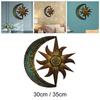 Artistic Sun Moon Metal Wall Art Wall Sculpture Celestial Artwork Home Display for Yard Living Room Outside Ornament Kitchen