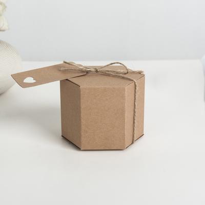 Kraft Paper Hexagonal Candy Box, Gift Carton Happy Candy Box, Hexagonal Equal Edge Kraft Paper Candy Box