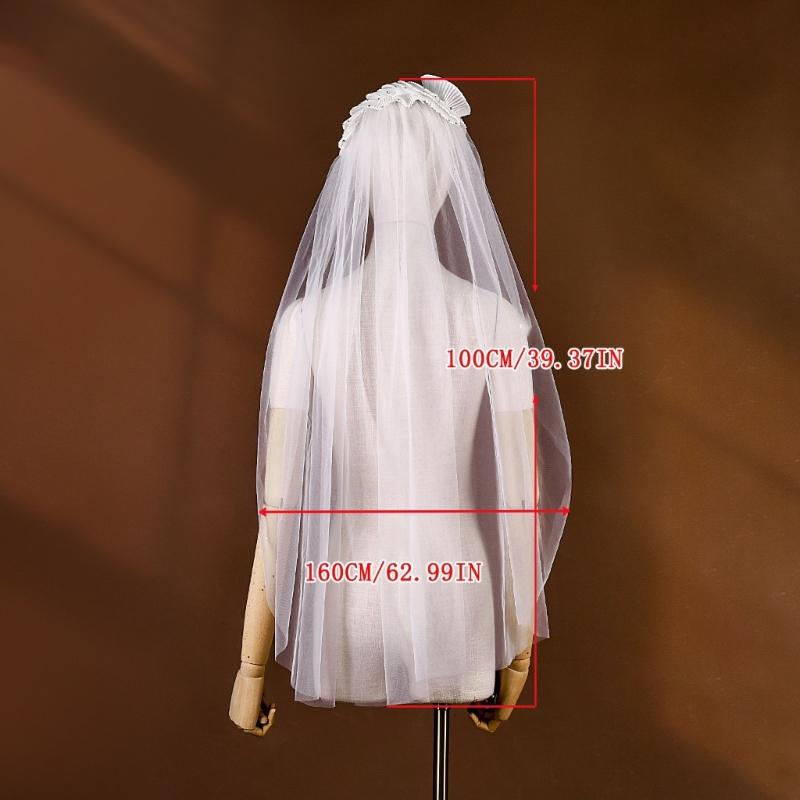 Fingertip Length Bride Veils with Flower Hairband Design for Elegant Bride Church and Outdoor Wedding Ceremony Dressingup