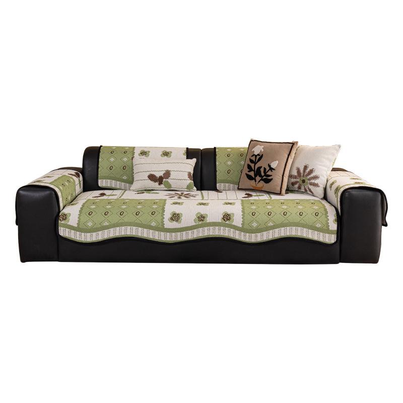 Irregular special-shaped sofa cushion 2025 four seasons new fixed non-slip cover cloth towel Chenier anti-cat scratch seat cushion