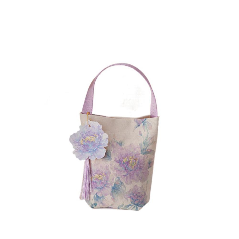 

Темперамент Цветок Кисточка Сумка на запястье Принт Свадебный пакет для конфет Элегантная праздничная коробка для сахара Фестиваль фиолетовый