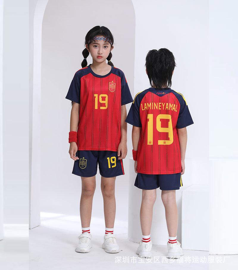 2027 Spain Red No.19 Kids  Soccer Jersey 22