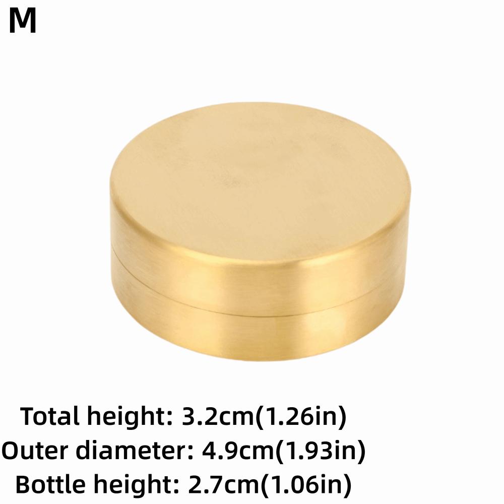 Durable S/M/L Brass Sealed Box Mini With Lid Water Proof Container Round Shape Portable Storage Box Pill Organization