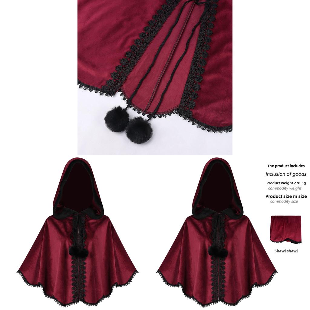 American Fantasy Cosplay Cloak With Polyester Fabric For Stage Performance And Costume Parties