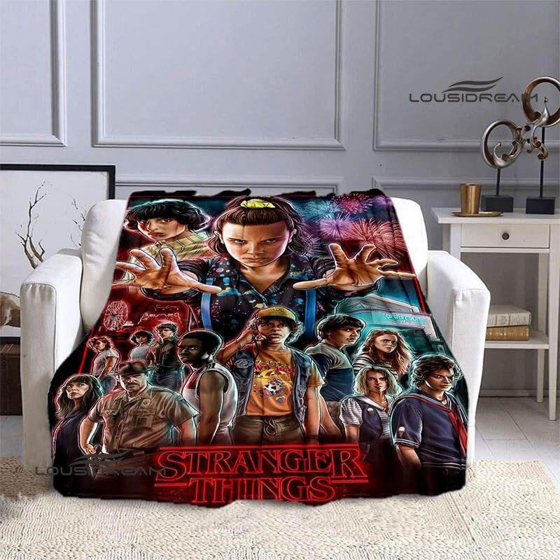 Stranger Things Klassieke Print Deken Dunne Deken Flanel Zacht en Comfortabel Huis Reisdeken Verjaardagscadeau Beddeken
