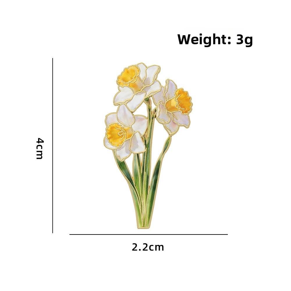 Botanical Design Enamel Flower Pins Assorted Colors Lapel Brooches Flower Brooches Birthday Gift