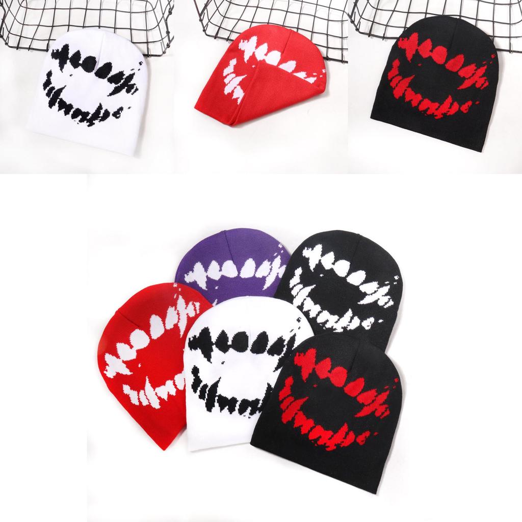 Fashionable Knit Cap For Men Women With Expression Pattern Warm Street Style