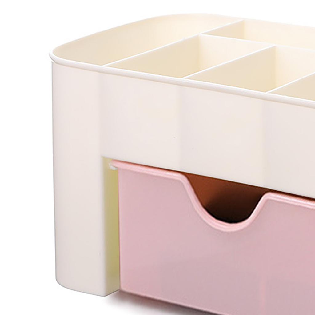 Schreibtisch Schubladen Organizer Multifunktional Ordentliche Organisation Kunststoff Make-up Schmuck Aufbewahrungsbox Hellrosa