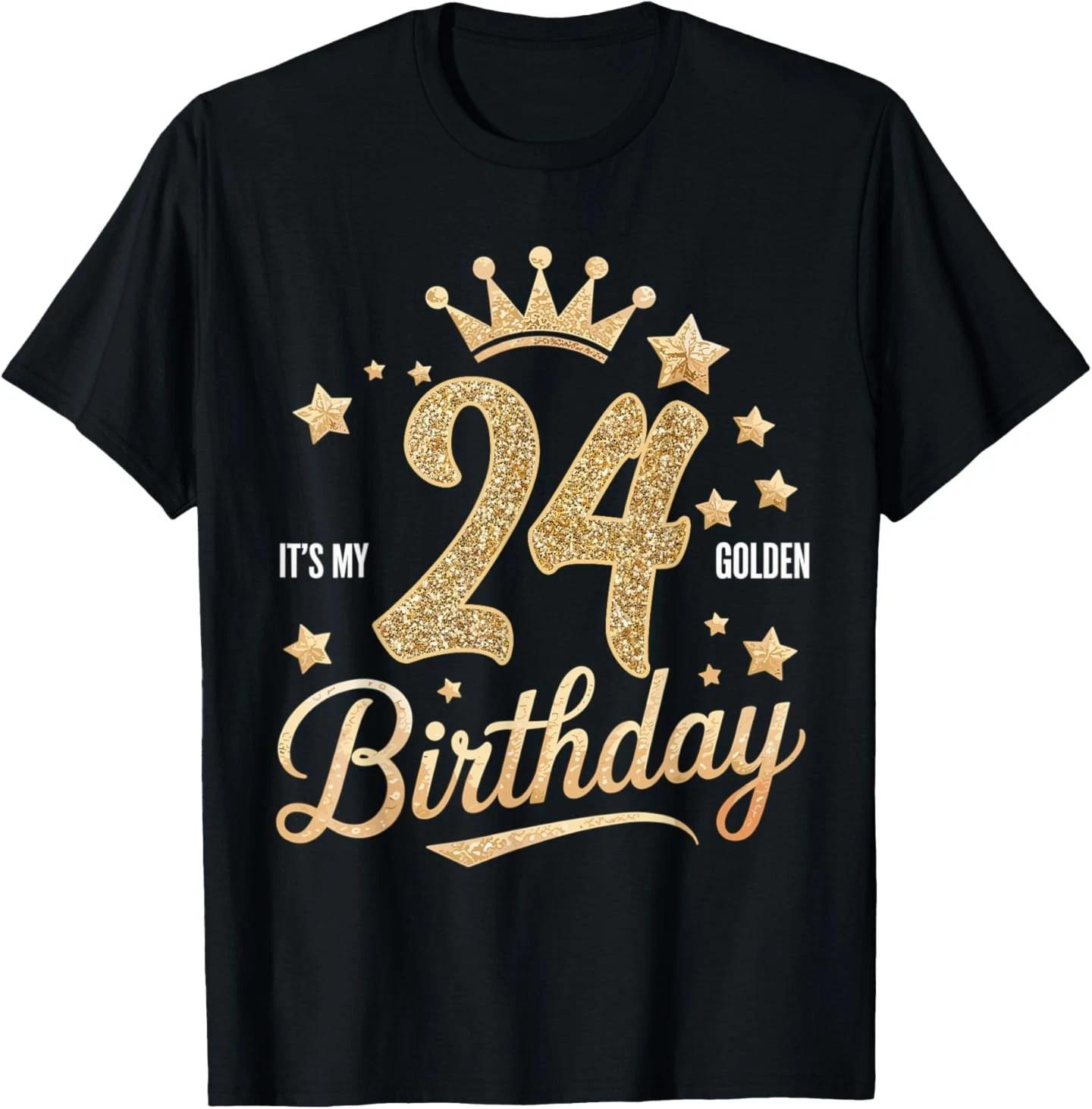 It s My 24th Golden Birthday 24 Year Old Bday Groovy T-Shirt M