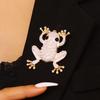 Gold Tone Green Crystal Frog Stud Earrings, Sparkly Animal Statement Earrings for Women