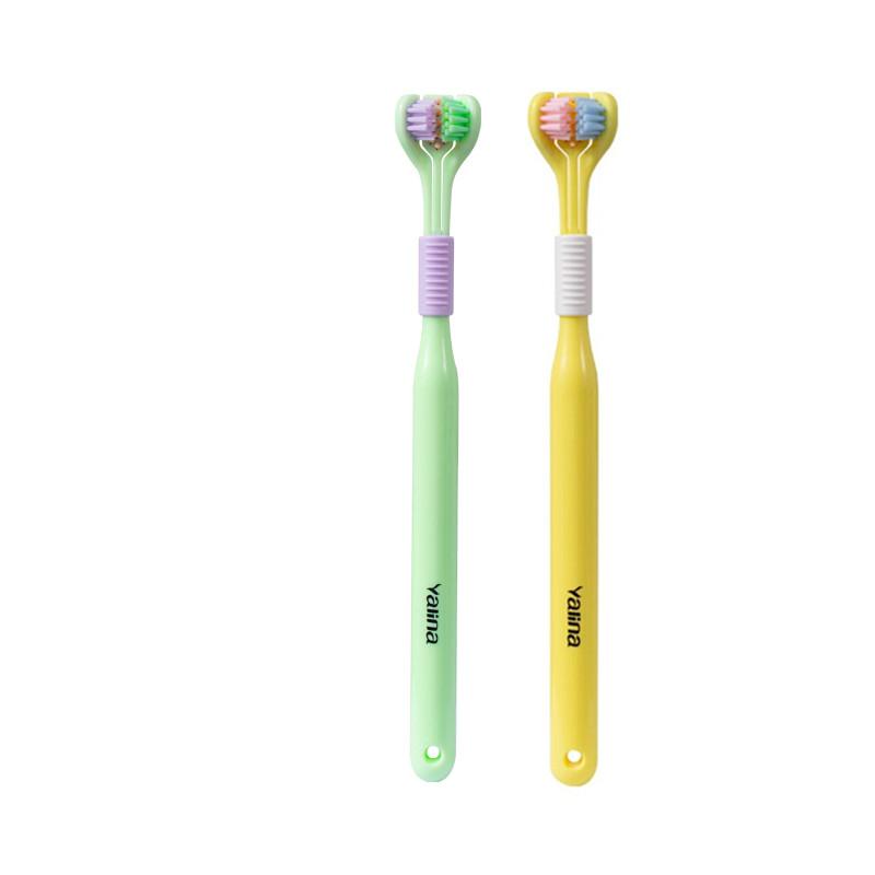 3D Stereo Three-Sided Toothbrush Ultra Fine Soft Hair Adult Toothbrushes Tongue Scraper Deep Cleaning Oral Care Teeth Brush
