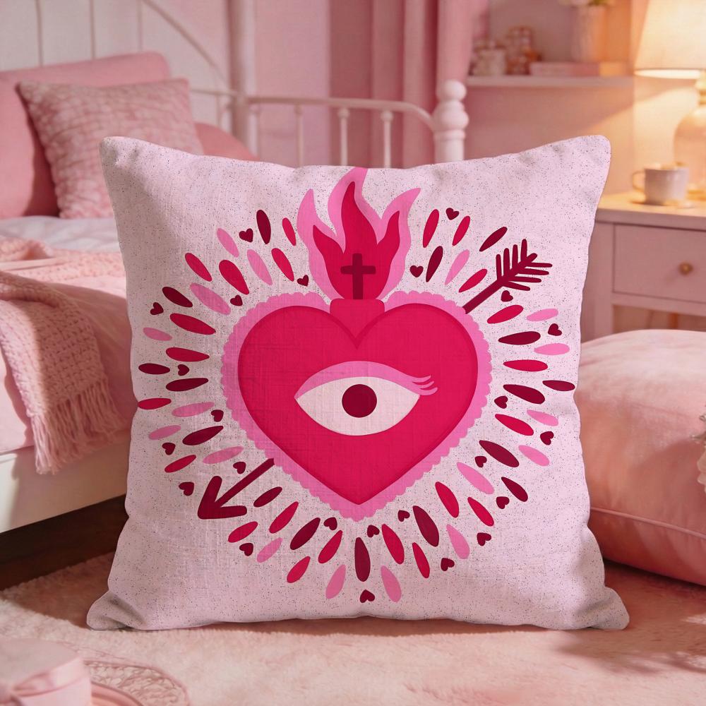 ArtGraffiti HeartS Cushion Cover Premium Comfort Reversible Pillow Cove Two in One Design for Any Room Car Interior