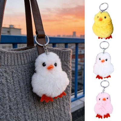 Portachiavi Pulcino Dimensioni Compatte Portachiavi Animale Peluche Catena per Borsa Ciondolo Portachiavi Zaino Chiavi