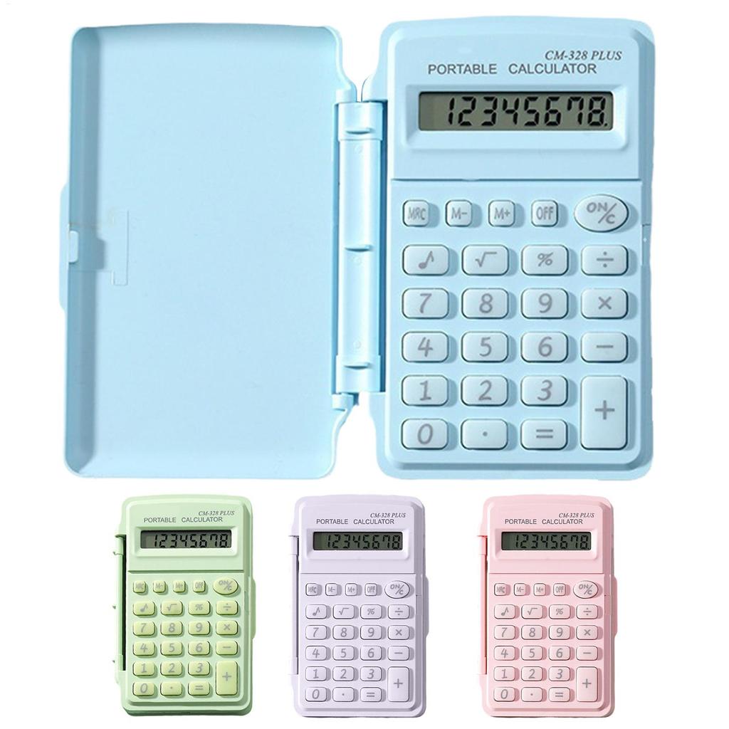 Mini Calculator with Protective Lid Portable Calculation Device for Students Accountants Engineers, Office Business Tool