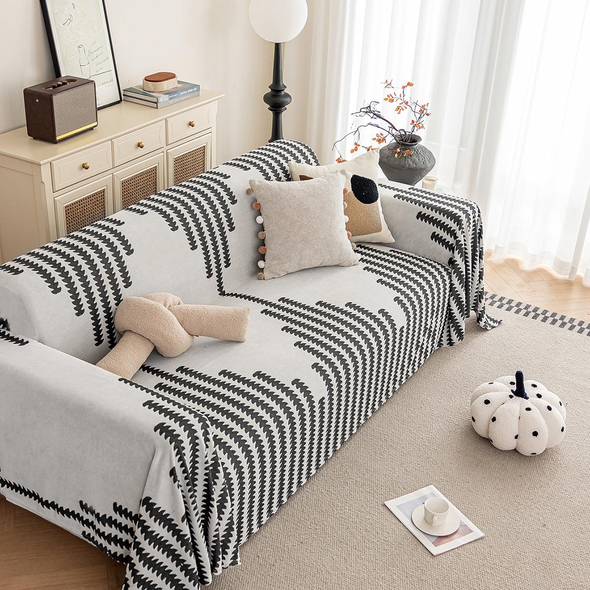 Black Time sofa towel anti-cat scratch sofa cover cloth towel full cover one piece sofa cover 180 * 180 (one seat)
