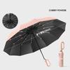 Extra Large 48 Bone Ring Buckle Umbrella Forward Fully Automatic Portable Wind-Resistant Male And Female Folding Rain Vinyl Umbr