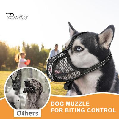 Hundemaulkorb, verstellbar, atmungsaktiv, Netzstoff, Haustier-Mundschutz, weich, bequem, Anti-Beiß-Hundemundschutz, Haustier