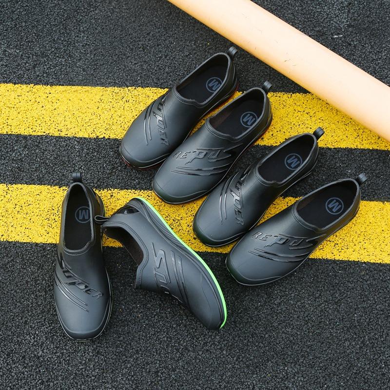 Low-top rain shoes water shoes men's adult warm waterproof shoes shallow mouth non-slip short tube work rubber shoes