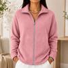 Cardigan lavorato a maglia da donna con zip frontale, manica lunga, colore, giacca casual