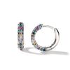 Silver Rainbow Multicolor CZ Huggie Hoop Earrings Micro Pave Colorful Crystal Small Hoop Earrings Women Statement Jewelry