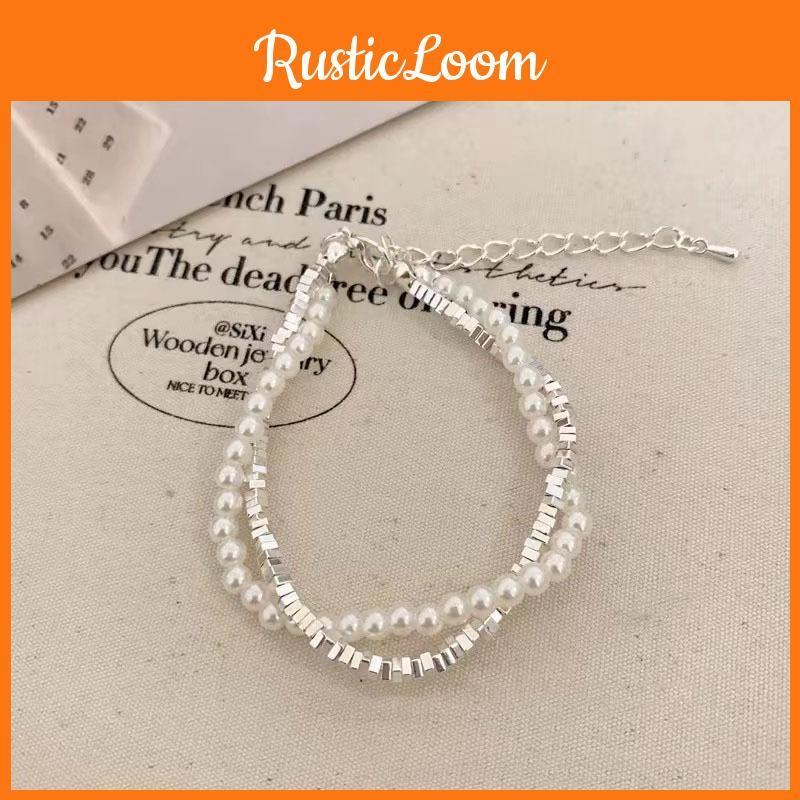 Pearl Bracelet Womens With Irregular Silver Beads And Tassel Accents For A Look Classy