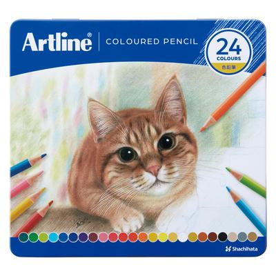 Shachihata Artline Colored 24 Pencils, Colors, KCP-24C/H