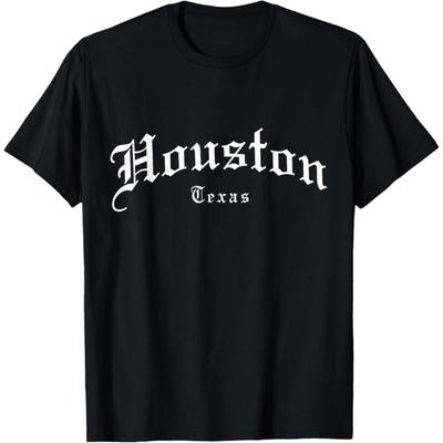 Houston Texas Vintage Old School English Font Pride T-Shirt(1)