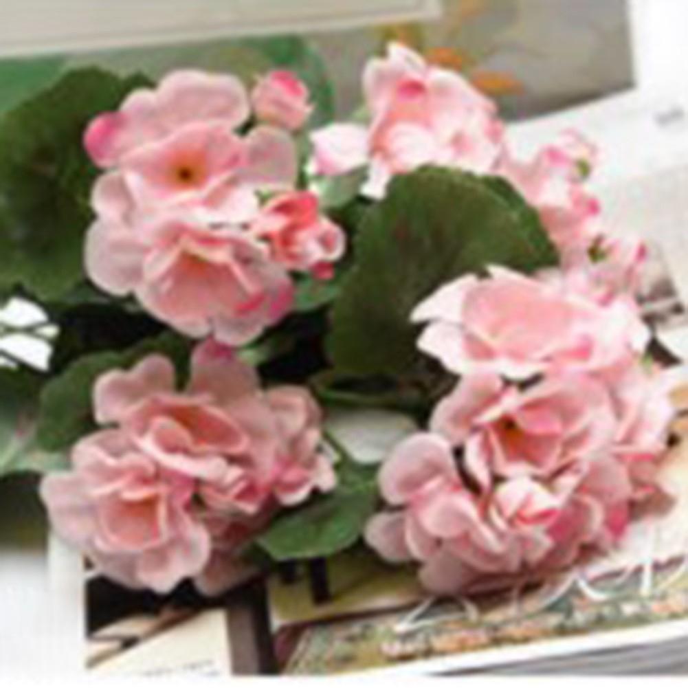

1pc Artificial Flowers With 5 Branches 36cm Artificial Geranium Flowers Silk Fake Flower Home Office Xmas Wedding Decoration світло-рожевий колір