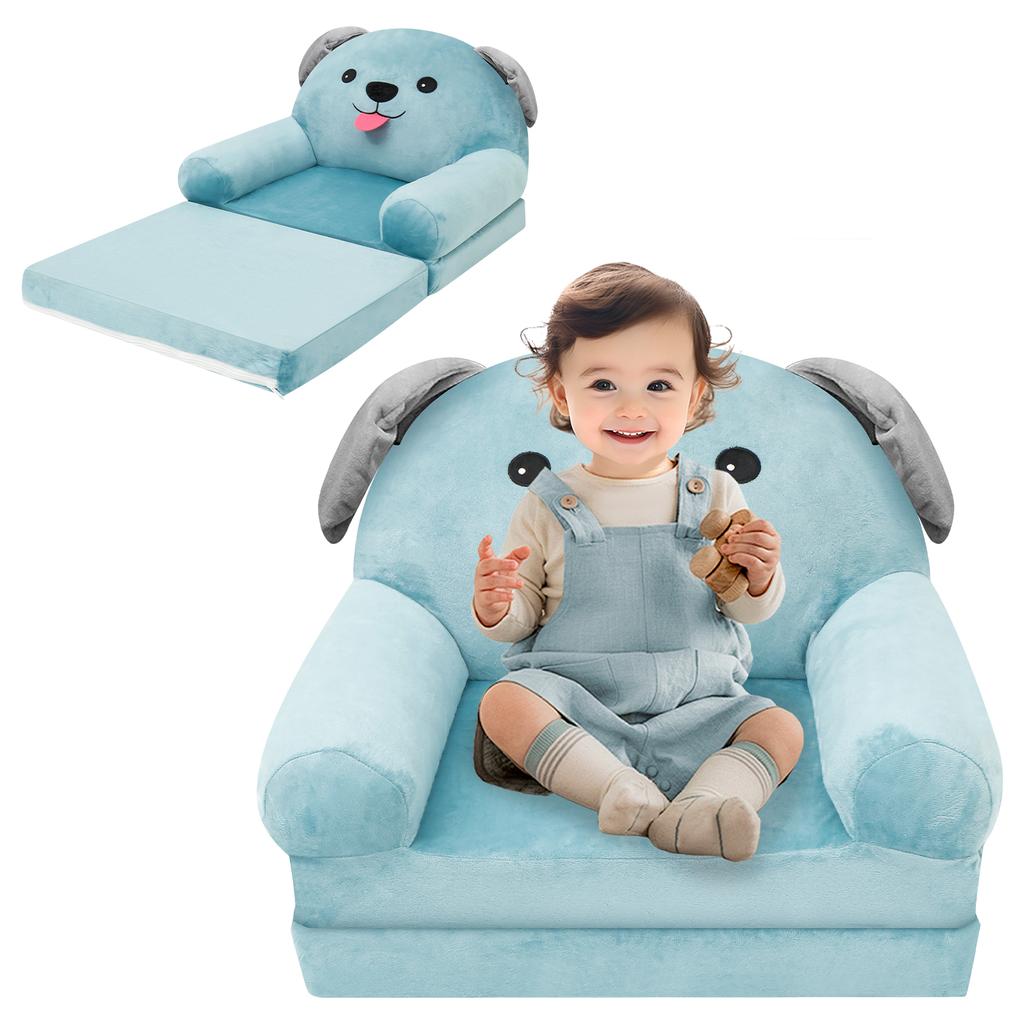 Foldable Kids Sofa Seat Chair Foam Filled Children's Sleeping Bed Lazy Couch Reading Armchair for Reading Relaxing Nursery