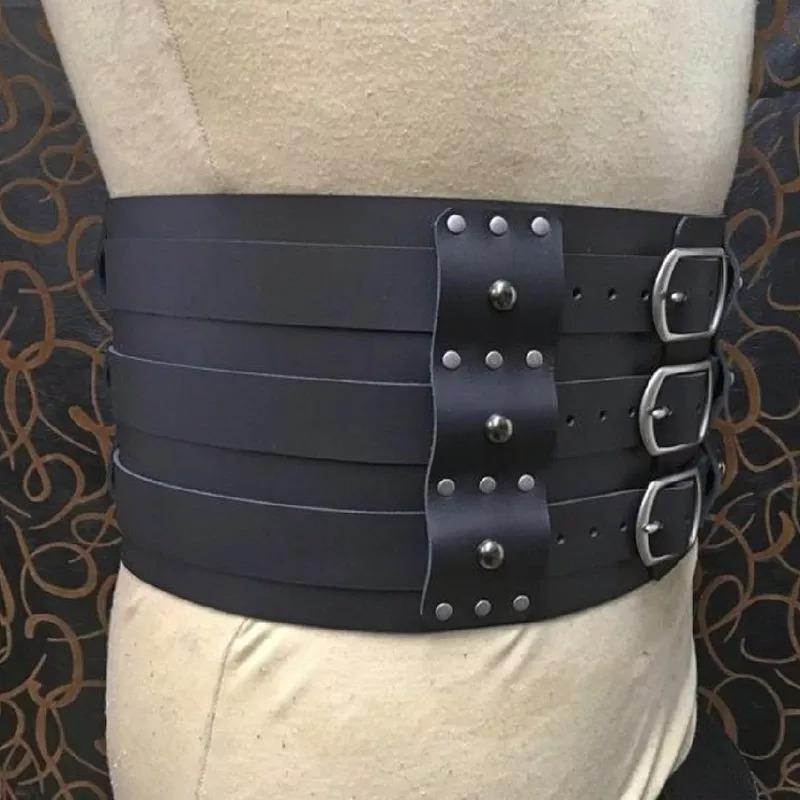 Cross Wish Medieval Knight PU Leather Belt for Renaissance, Celtic, and Viking Battle Attire
