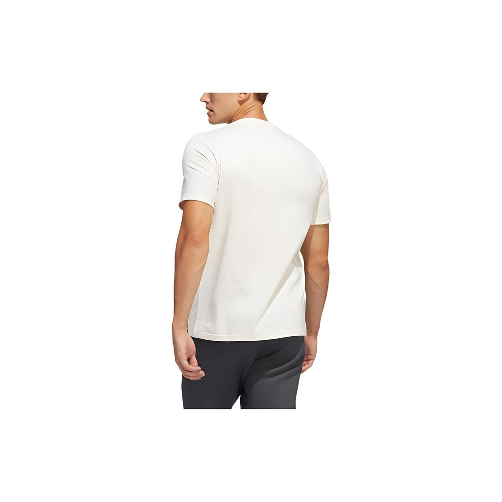 Adidas T Shirts Men's White Crew Neck Moderate Straight Fit HE2309