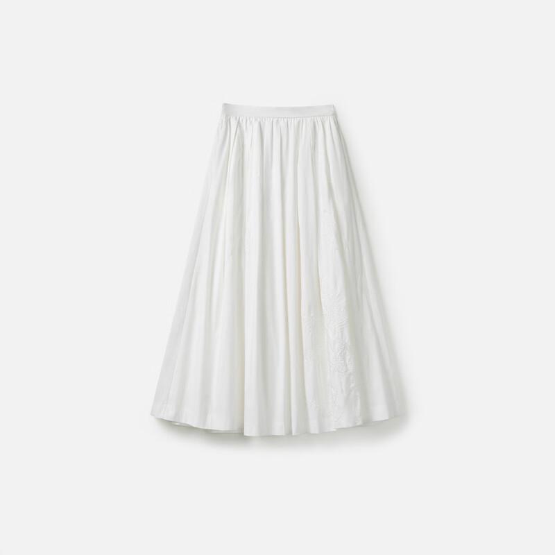 broadcast Women's High-Waisted Jacquard Pleated Mid-Length Skirt
