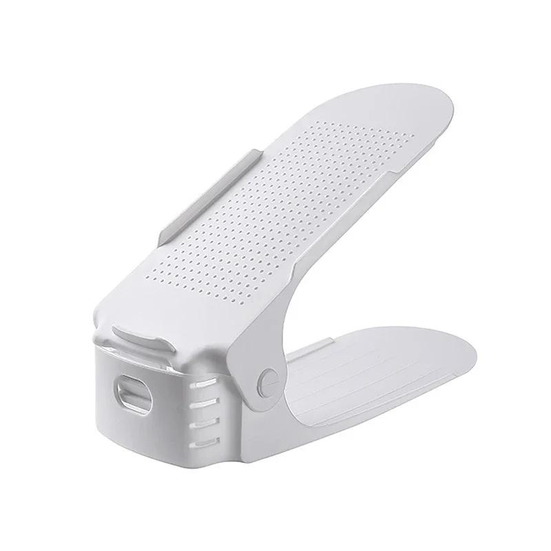 

1pcs Adjustable Shoe Rack Storage Double Thickened Layered Shoe Tray Household Space-saving ShoeOrganizer Shoe Cabinet Shelves белый