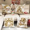 Christmas Decoration Pillowcase New Year Gift Santa Claus Garland Snowman Pattern Home Room Decoration Sofa Cushion Cover