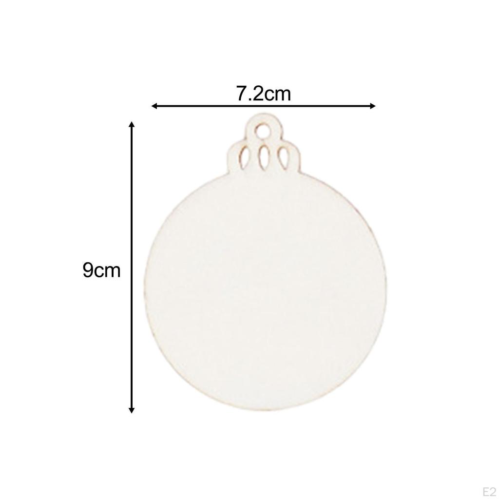 10 Pieces Christmas Tree Decoration Pendant Xmas Decor Blank Wooden DIY Craft Gifts Ornaments for