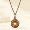 Collar de Piedra Amatista Ojo de Tigre Natural Unisex Cordón Trenzado Hecho a Mano Ajustable Energía Positiva Curación Accesorios para el Cuello