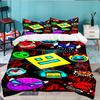 Set Biancheria da Letto 3 Pezzi Personaggi Colorati Geometry Dash, Ideale per 1 Copripiumino e 2 Federe Perfetto per Regalo Fan, Ideale per Camera da Letto, Dormitorio