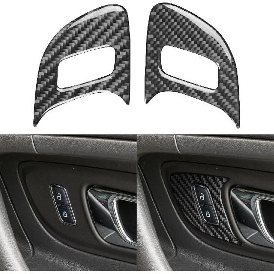 Real Carbon Fiber Compatible with Ford Taurus SEL/Limited/SE/SHO 2013-2019 2014 2015 2016 2017 2018 Accessories Car Door Lock Decoration Trim Cover