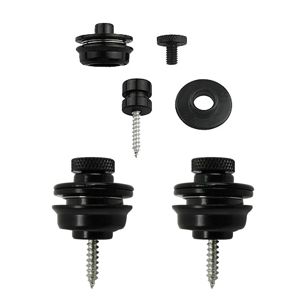 LOYELEY Locking Strap Set of Metal Guitar Strap Locking Pins with 2 Easy Installation for Electric and Basses Pins, 4, Non-Slip Mats, Anti-Slip,