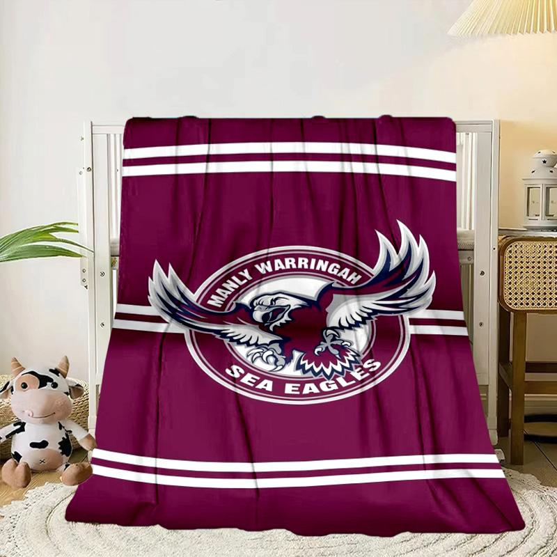 Manly Sea Eagles Crest Portable Blanket/Soft Blanket Bedding Blanket Suitable for Travel Camping Living Rooms Offices Sofas Fan Gifts