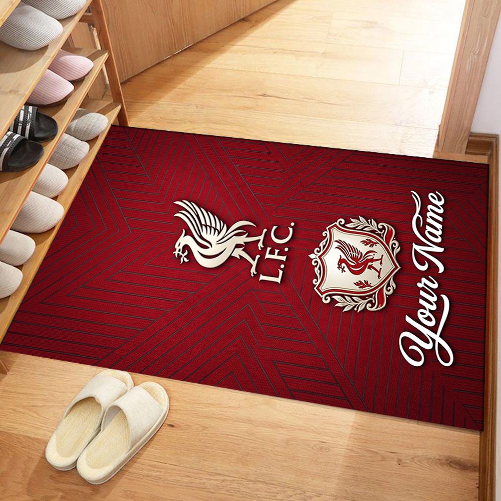 Liverpool Fc Customize Text Carpet Perfect For Outdoor Entryway Dormitory Hallway Antislip Rug Office Home Decor Spiritual Gift