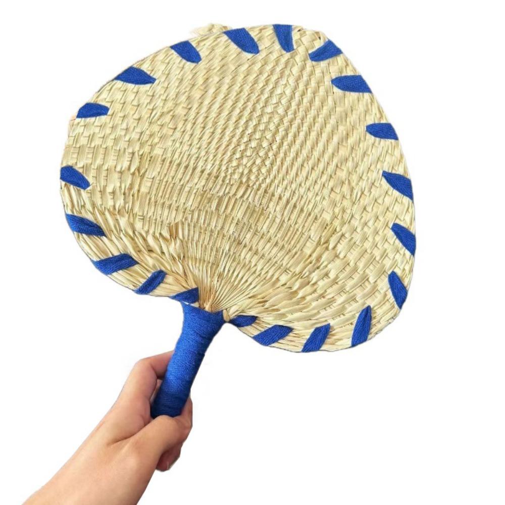 Ethnic style Straw Hand-woven Fan vintage Straw Woven Fans Pure Summer Cooling Fan  Beach
