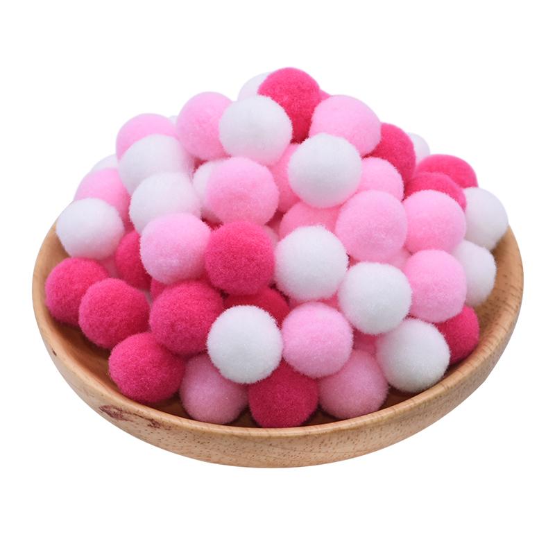 100Pcs 15-25mm Colorful Pompoms DIY Dolls Garment Handmade Material Soft Fluffy Pom Poms Ball For DIY Kids Toys Accessories