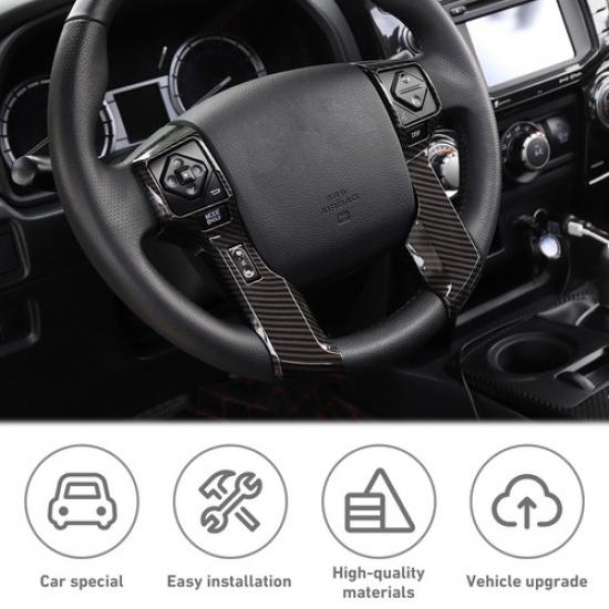 Carbon Fiber Inner Steering Wheel Cover Trim Panel Frame Trim For 4Runner 2010+