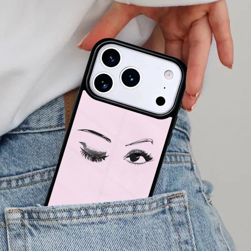 Eyes Eyelash Aesthetic soft Phone Case for iPhone 16e 15 14 13 12 17 Pro Max Plus Air 17pro Cover Coque