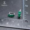 Bolaijewelry Schmuckset mit natürlichem grünem Achat, Ring und Ohrringen, 925er Sterlingsilber, edler Schmuck aus natürlichem Edelstein für Frauen und Mütter, schönes Geschenk