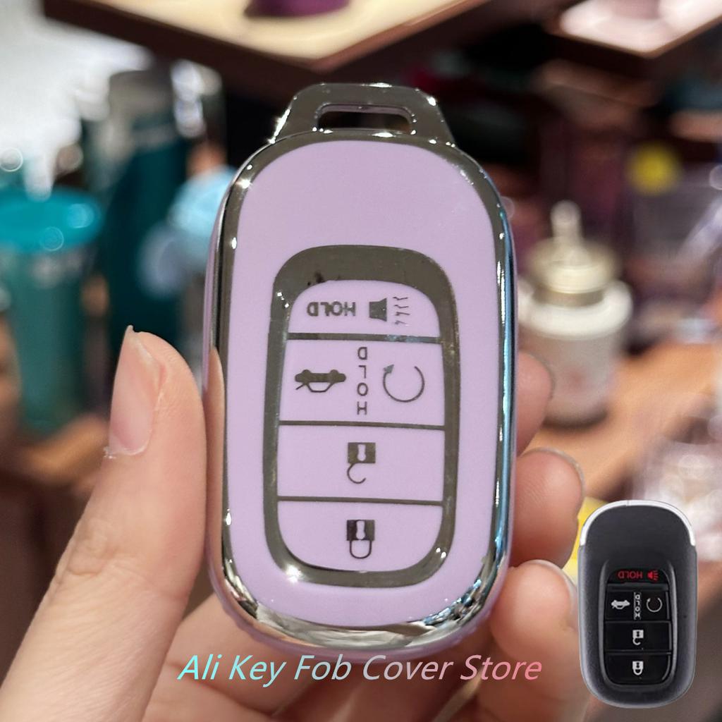 Key Fob Cover Car Keychain Lanyard for Honda 2022 2023 2024 Civic Accord HR-V Pilot CR-V Car Key Case Protector Holder Shel